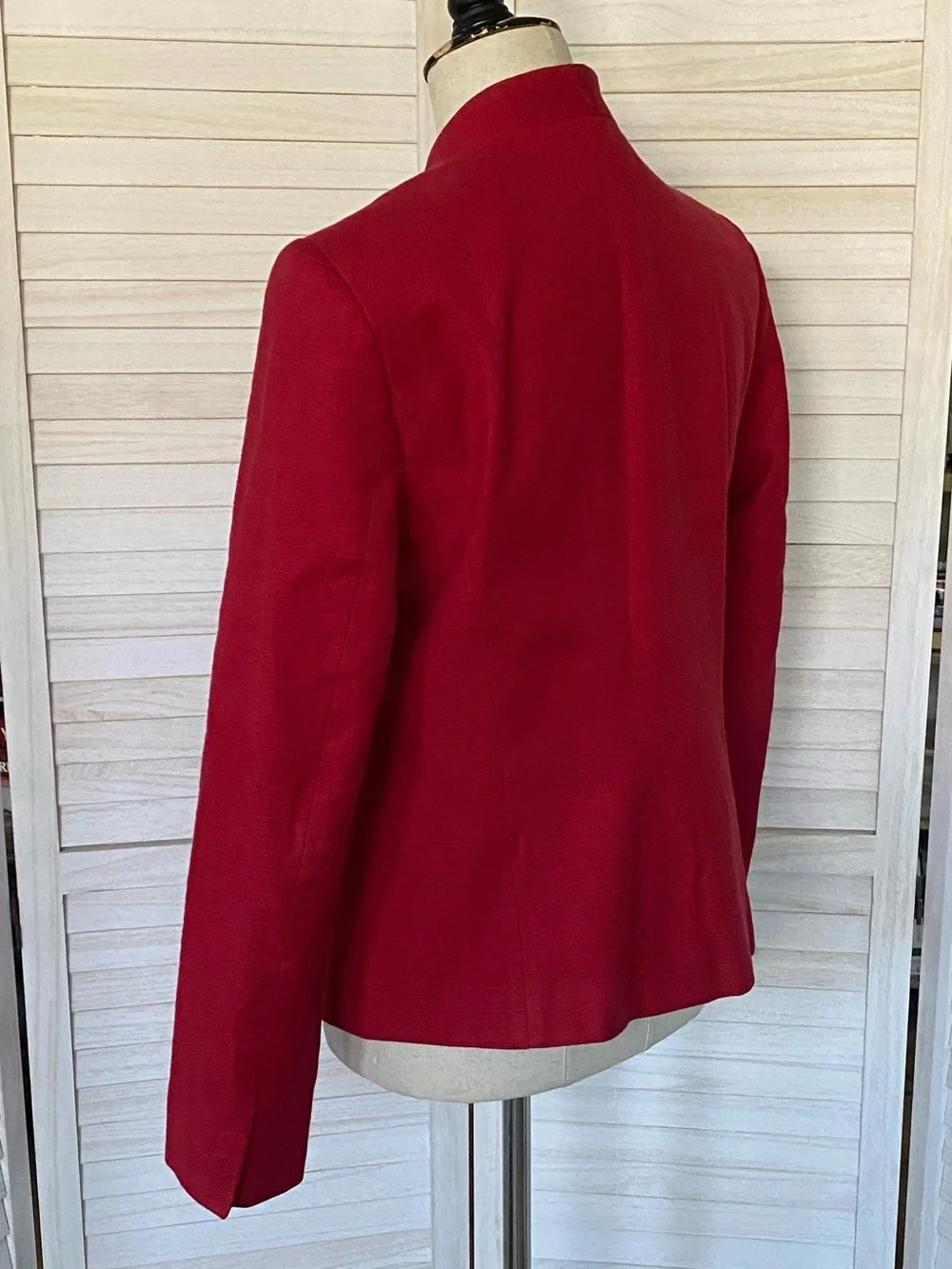 LOFT Textured Collarless Single-Button Blazer SZ 8 - Picture 8 of 12
